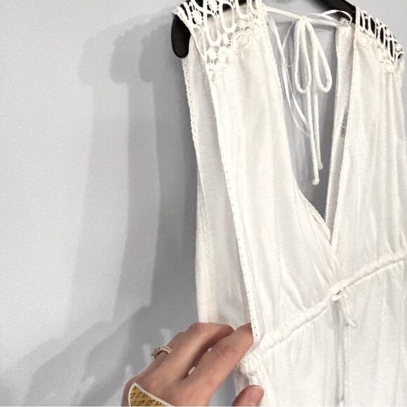 Converse | Women’s White Sleeveless Elastic Waist Swim Coverup Dress - Picture 16 of 16